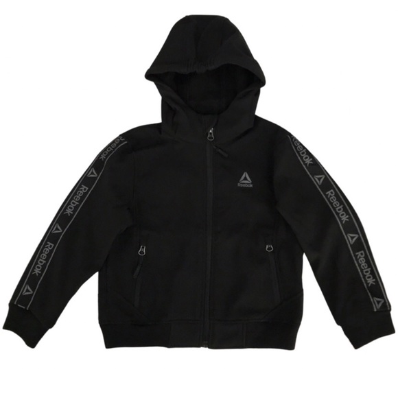 REEBOK • Little Boy Black Lightweight Hooded Softshell Jacket - Picture 4 of 5